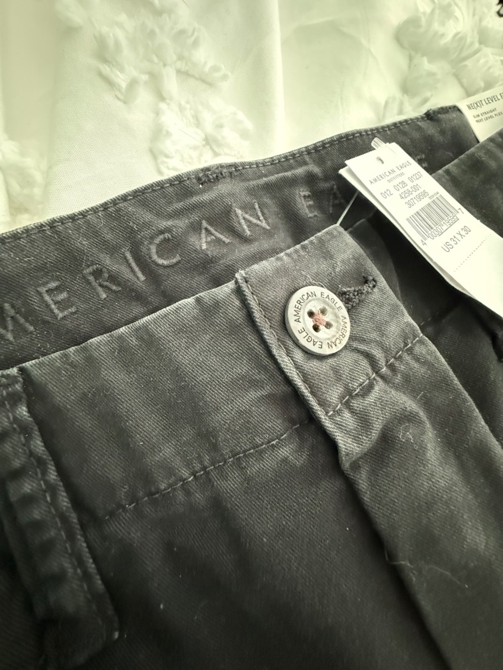 NWT American Eagle Black Ne(x)t Level Flex Slim Straight Jeans 31x30
